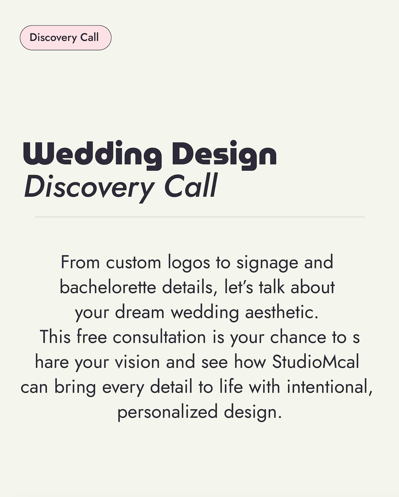 Free Wedding Design Discovery Call